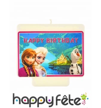 Bougie Happy Birthday La reine des neiges 9X7 cm