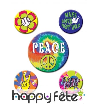 Badges hippies des années 60, par 5