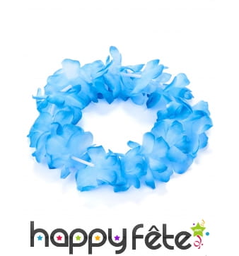 Bracelet Hawaïen de fleurs bleus