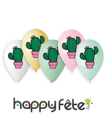 Ballons imprimé cactus, par 5