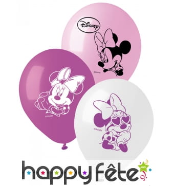 Ballons imprimés de Minnie Mouse, par 10