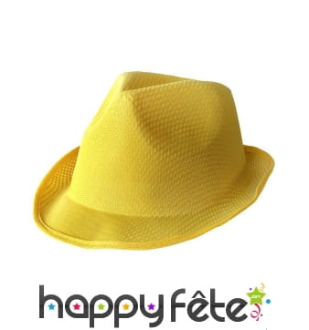Borsalino jaune uni pour adulte