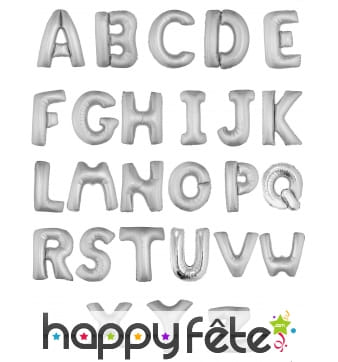 Ballon lettre argentée de 1m