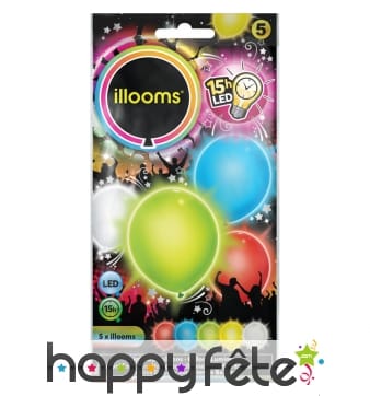 Ballons lumineux colorés