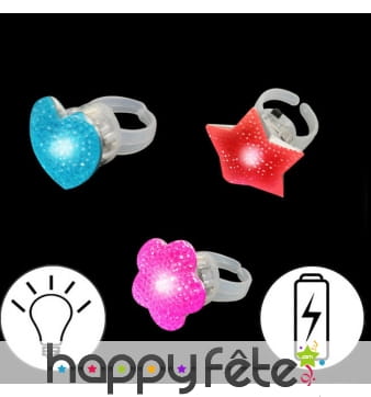 Bague lumineuse et colorée