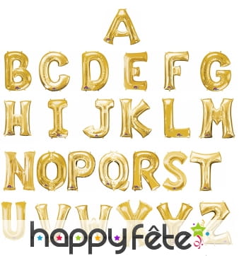Ballon lettre en aluminium doré de 33 cm