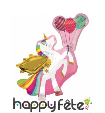 Ballon licorne en aluminium, 86cm
