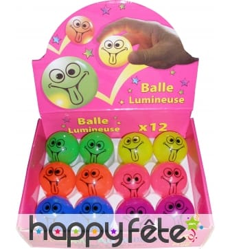 Balle lumineuse rebondissante smiley