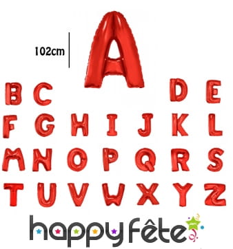Ballon lettre rouge géante de 102cm