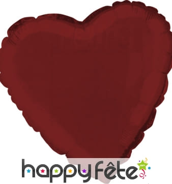 Ballon métal alu en coeur bordeaux