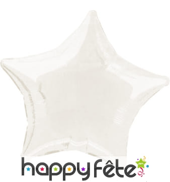Ballon métal alu en étoile blanc