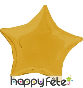 Ballon métal alu en étoile or