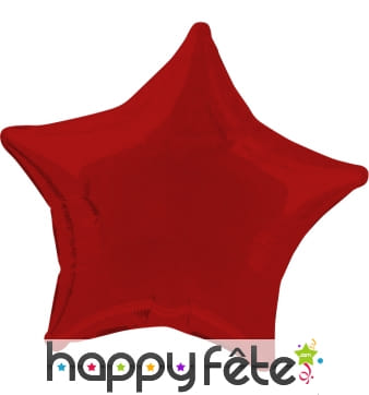 Ballon métal alu en étoile rouge