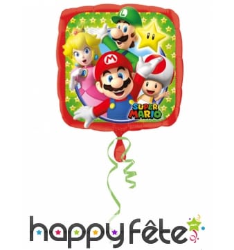 Ballon Mario Bros carré de 43cm