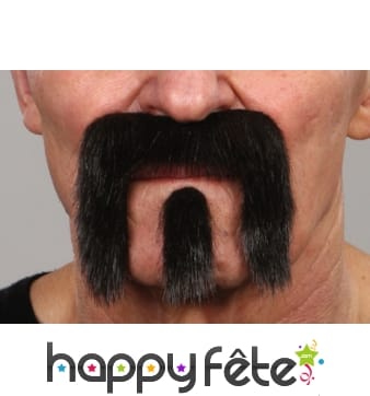 Bouc moustache de motard. Noire