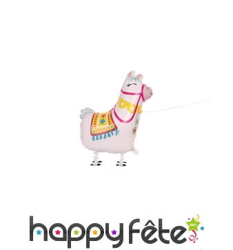 Ballon marcheur lama blanc coloré de 73 cm