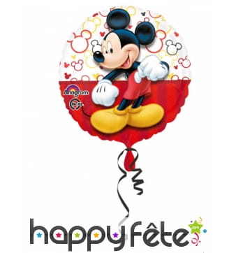 Ballon Mickey Mouse rond rouge de 43 cm