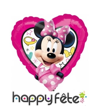 Ballon Minnie Mouse en forme de coeur de 43 cm