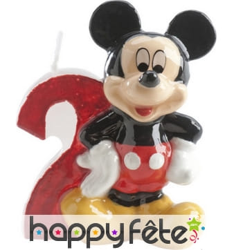 Bougie Mickey Mouse chiffre 2