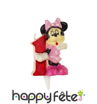 Bougie Minnie Mouse chiffre 1