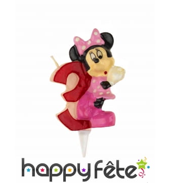 Bougie Minnie Mouse chiffre 3