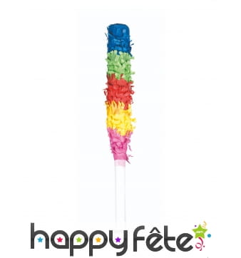 Bâton multicolore pour pinata de 43 cm
