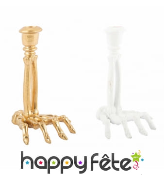 Bougeoir main squelette de 16cm