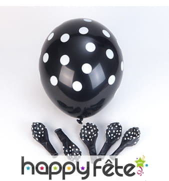 Ballons noirs à pois blancs