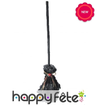 Balai noir de sorcière animé, 74cm