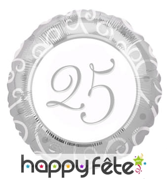 Ballon noce d'argent, 25 ans