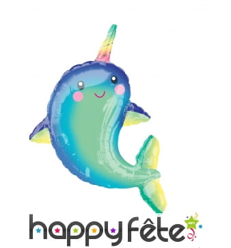 Ballon narval multicolore, 73 x 99 cm