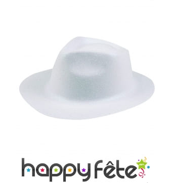 Borsalino pailleté blanc pour adulte