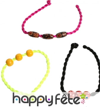 Bracelet perles bois porte bonheur