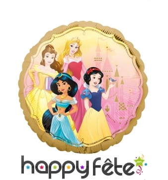Ballon Princesses Disney rond recto verso de 43 cm