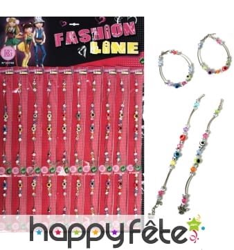 Bracelet perles oeil multicolore