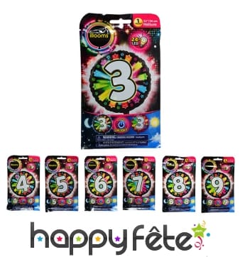 Ballon rond chiffre lumineux led, 50cm