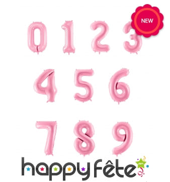 Ballon rose chiffre géant de 86cm