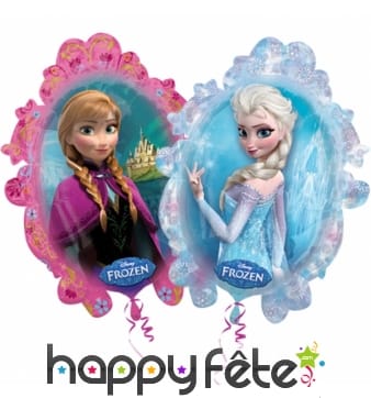 Ballon reine des neiges bi-face en alu 63 x 72 cm