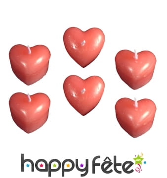 Bougies rouges en forme de coeur