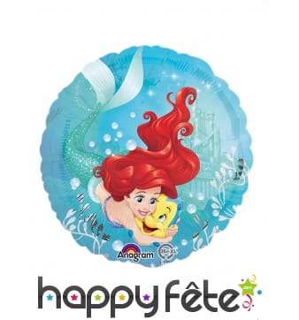 Ballon rond La petite sirène et polochon de 43 cm