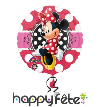 Ballon rond Minnie Mouse à pois, 43 cm