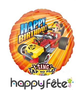 Ballon rond musical happy birthday Mickey, 71 cm