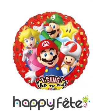 Ballon rond musical Super Mario de 71 cm