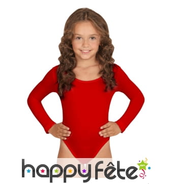 Body rouge manches longues pour enfant