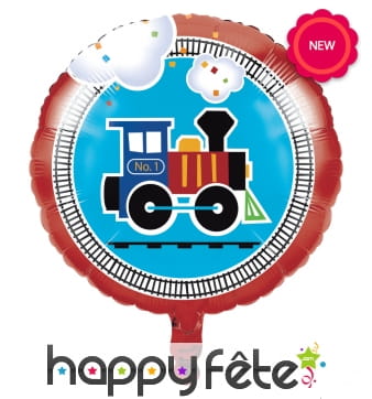 Ballon rond petit train en alu, 45cm