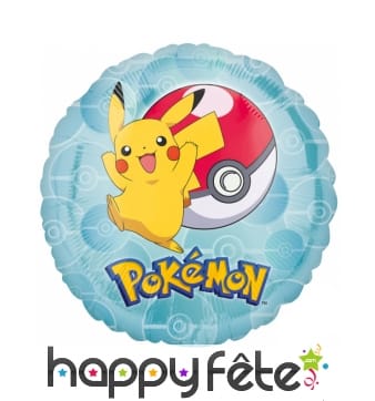 Ballon rond Pokemon Pikachu heureux de 43 cm
