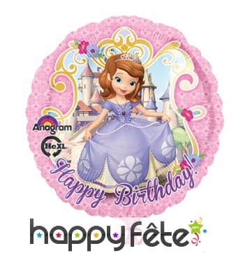 Ballon rond Princesse Sofia en alu de 43cm