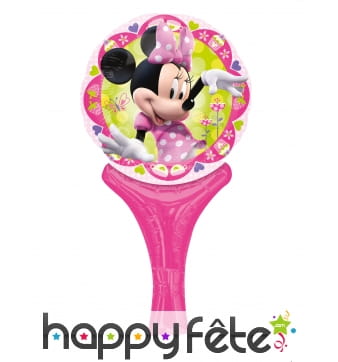 Ballon raquette rose de Minnie Mouse, 15 x 30 cm