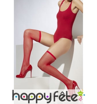 Bas résille rouge