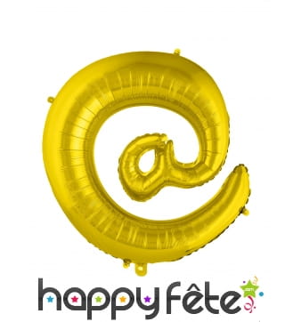 Ballon symbole arobase dor&eacute; de 70cm